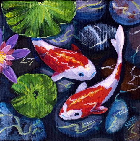 koi fish pond painting|How to Paint a Koi Pond: Mastering the Art in Simple Steps.
